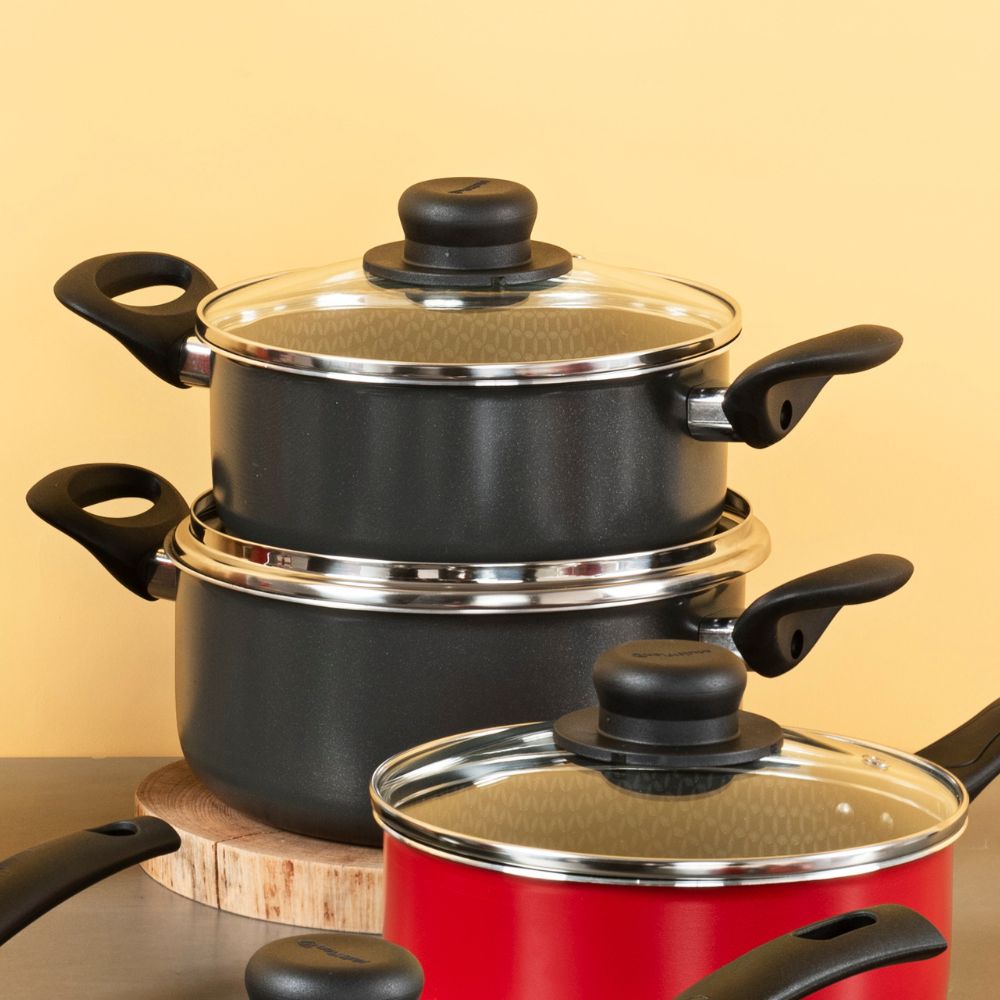 Caçarola Gourmet Cinza 18cm Antiaderente Ultra