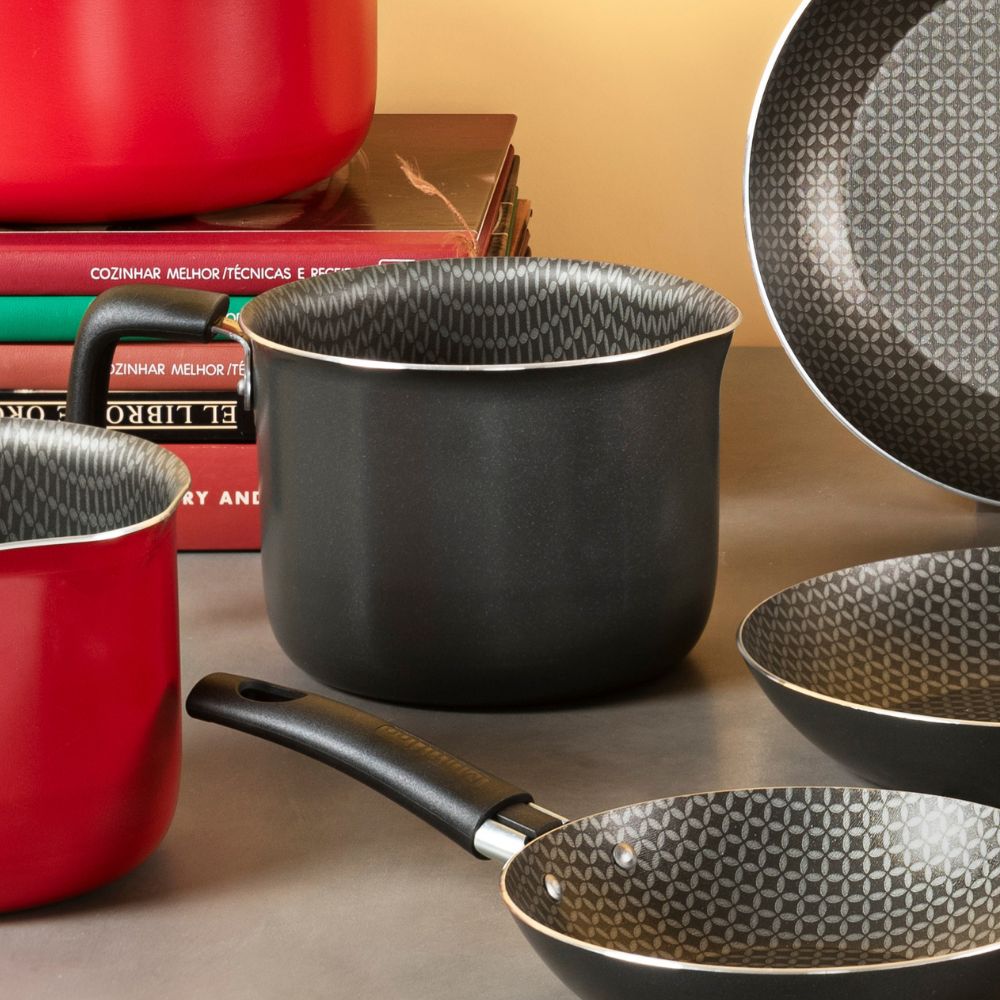 Leiteira Gourmet Cinza 14cm Antiaderente Ultra